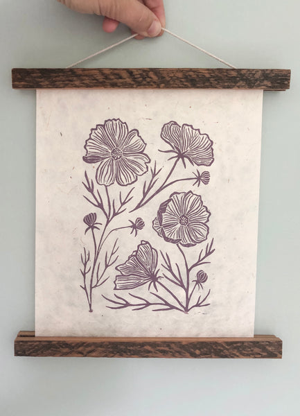 Cosmos Original Linocut Print