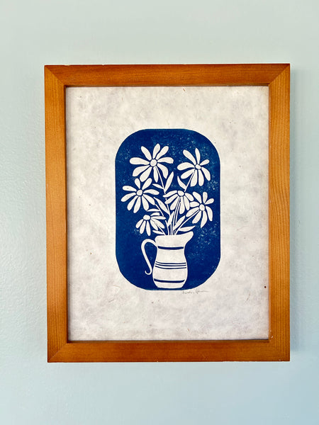 Wildflowers Original Linocut Print