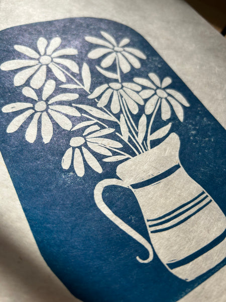 Wildflowers Original Linocut Print