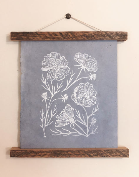 Cosmos Original Linocut Print