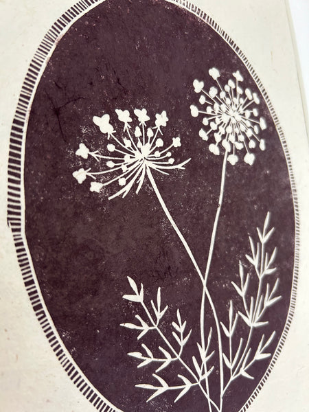 Queen Anne’s Lace Original Linocut Print