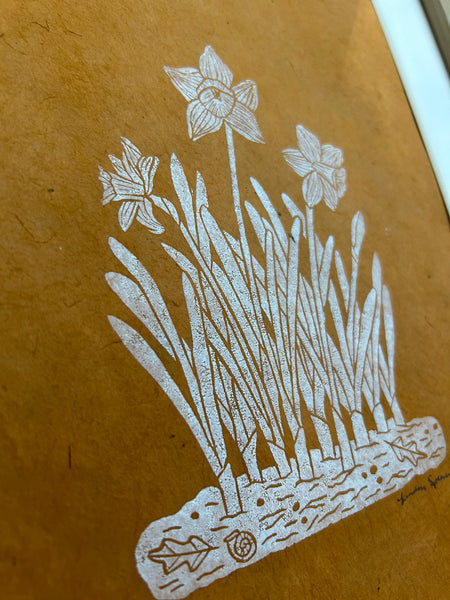 Daffodils Original Linocut Print