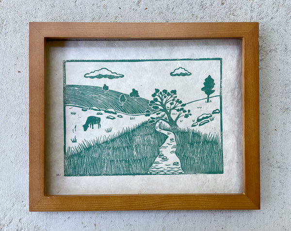 Brush Creek-Linocut Print