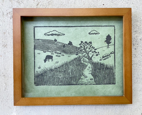 Brush Creek-Linocut Print