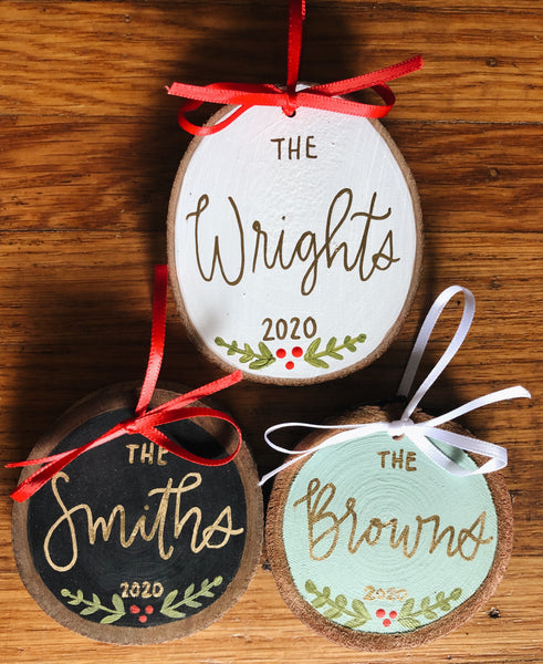 Custom Name // Hand Painted Christmas Ornament