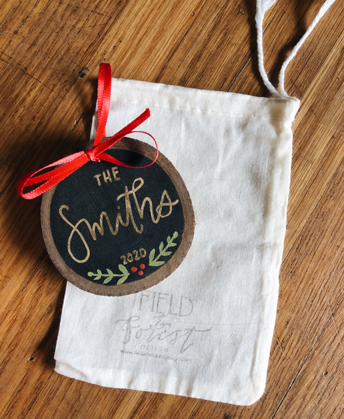 Custom Name // Hand Painted Christmas Ornament