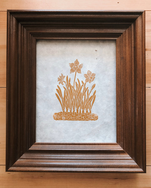 Daffodils Original Linocut Print