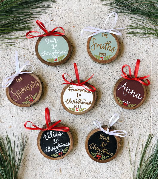 Baby's First Christmas // Hand Painted Ornament