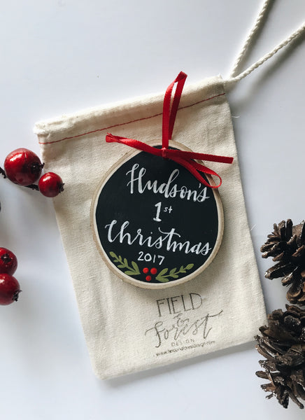 Baby's First Christmas // Hand Painted Ornament