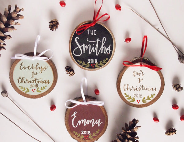 Custom Name // Hand Painted Christmas Ornament